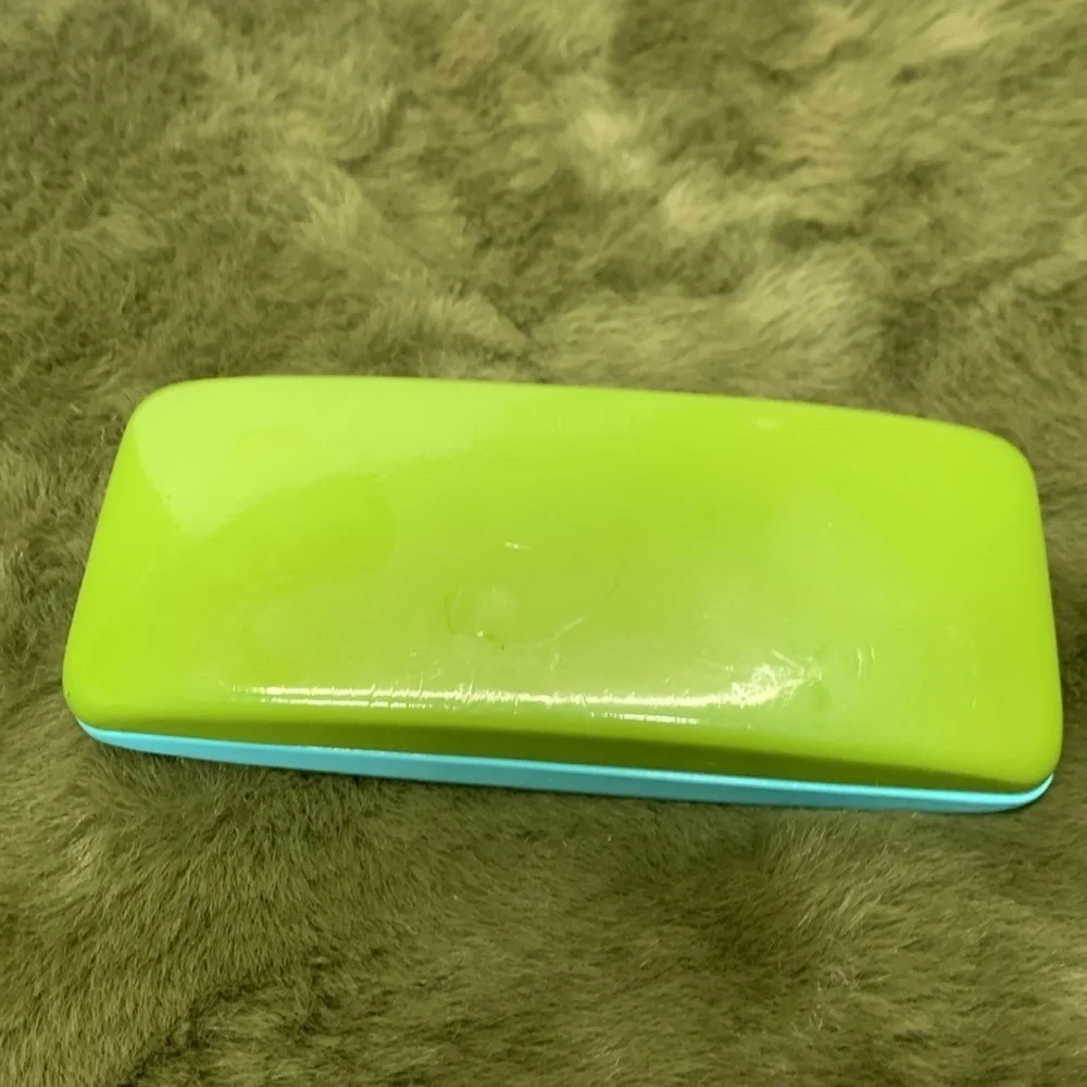 Kate Spade Blue & Green Hard Shell Glasses Case with Cloth